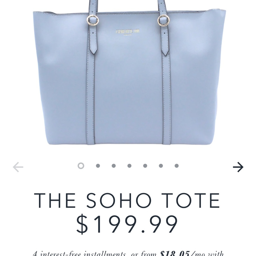 Brand new Charlotte Lou London SoHo Tote in dust bag 🩵